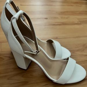 Brand new white block heel